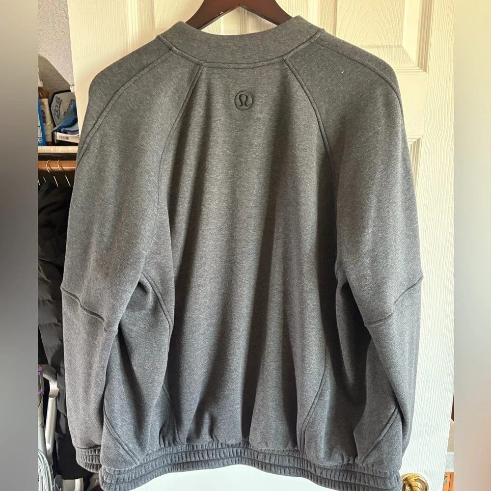 Lululemon - Plush Gray Scuba Oversized Varsity Jacket - Picture 4 of 5